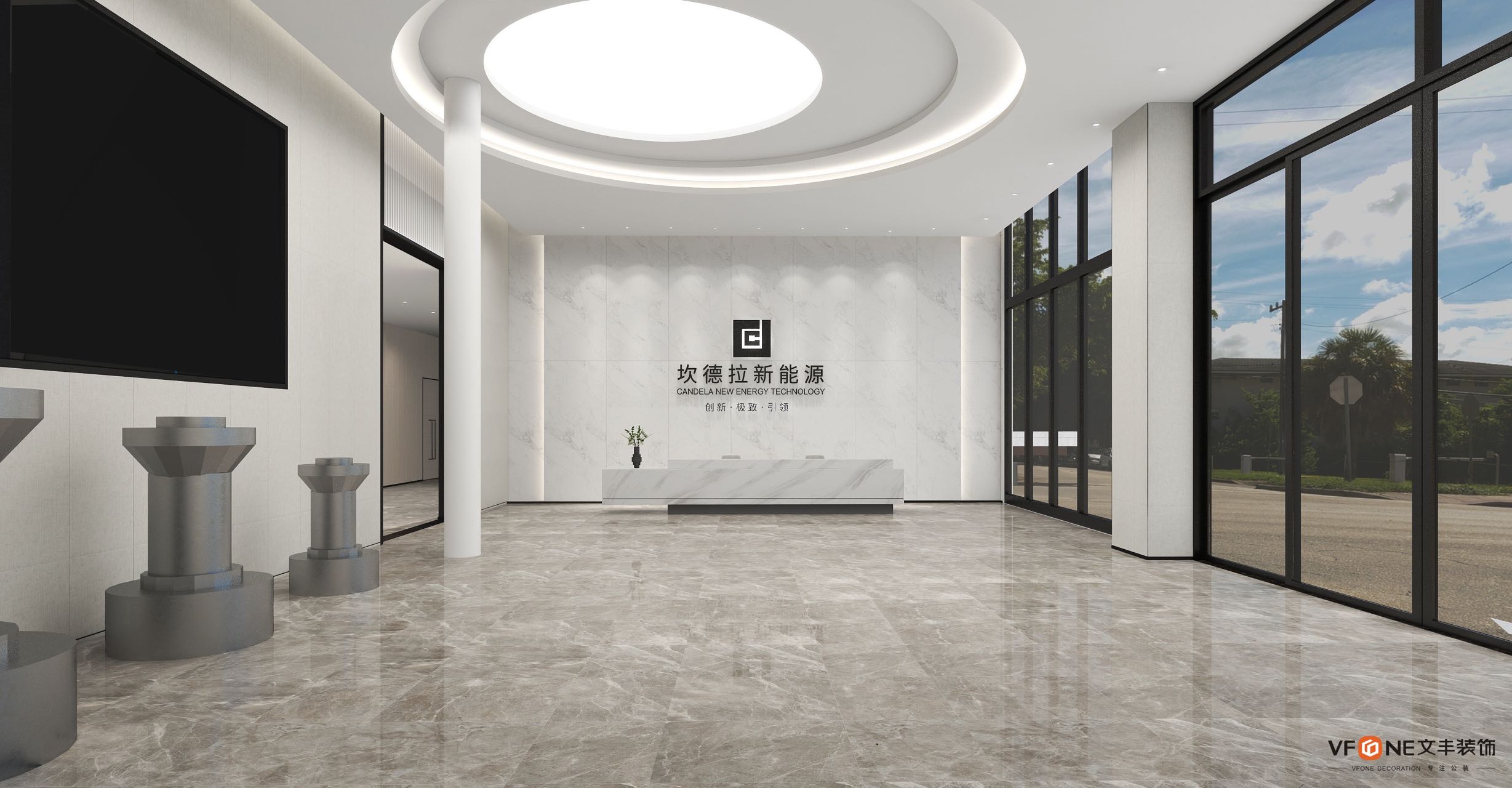 佛山坎德拉企业展厅设计效果图-科技展厅设计-文丰装饰