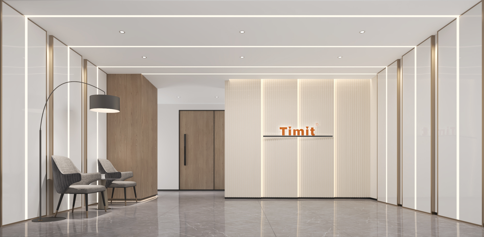 4张添美特科技前厅设计效果图-企业前厅设计案例分享-深圳文丰装饰